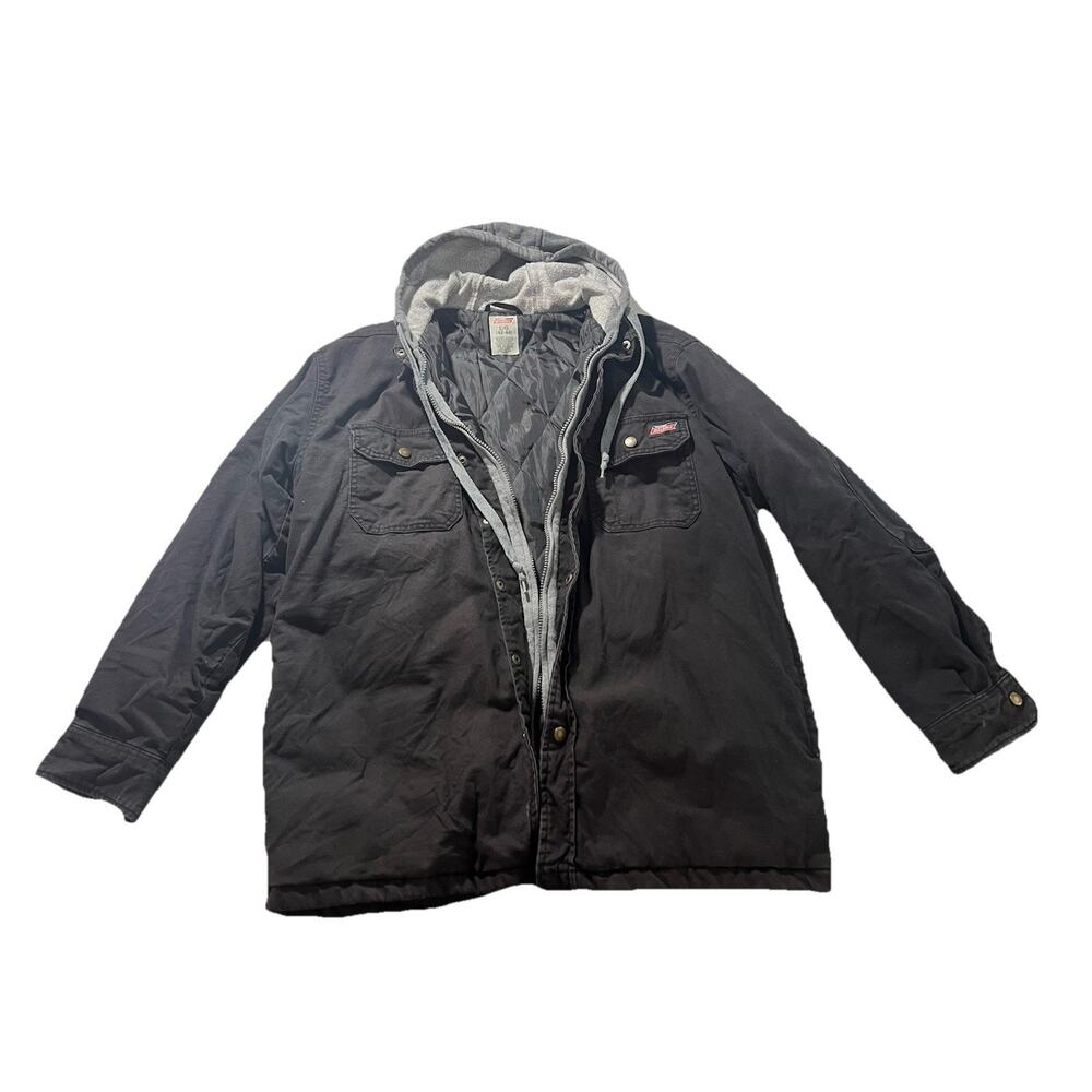 013 Vintage Dickies Black Denim Hooded Workwear Jacket Black L Streetwear Skater